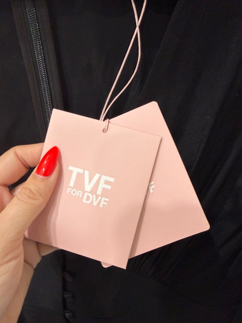 Diane Von Furstenberg Black Dress with Pink Label Detail - Picture 3 of 3